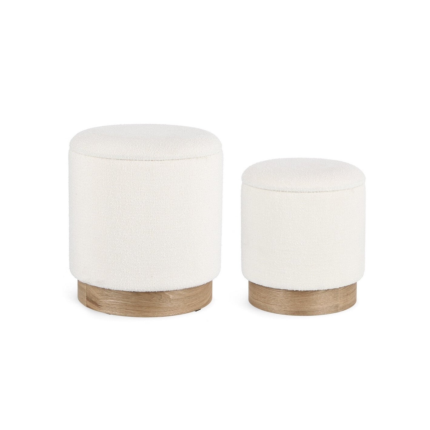Pufes Zoya branco com arrumação, 2 uni.