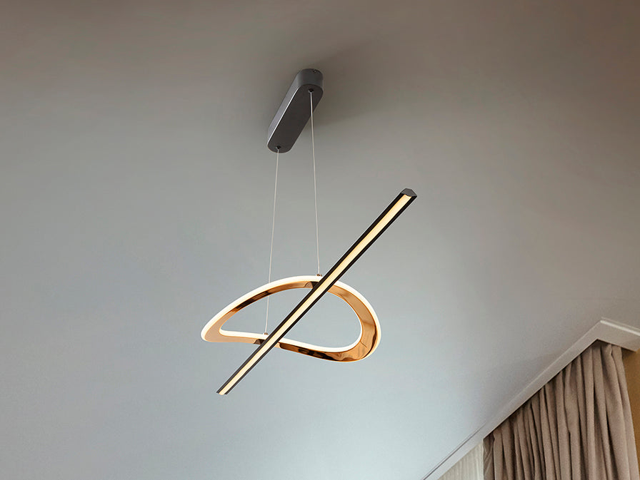 Candeeiro teto Enora preto dourado