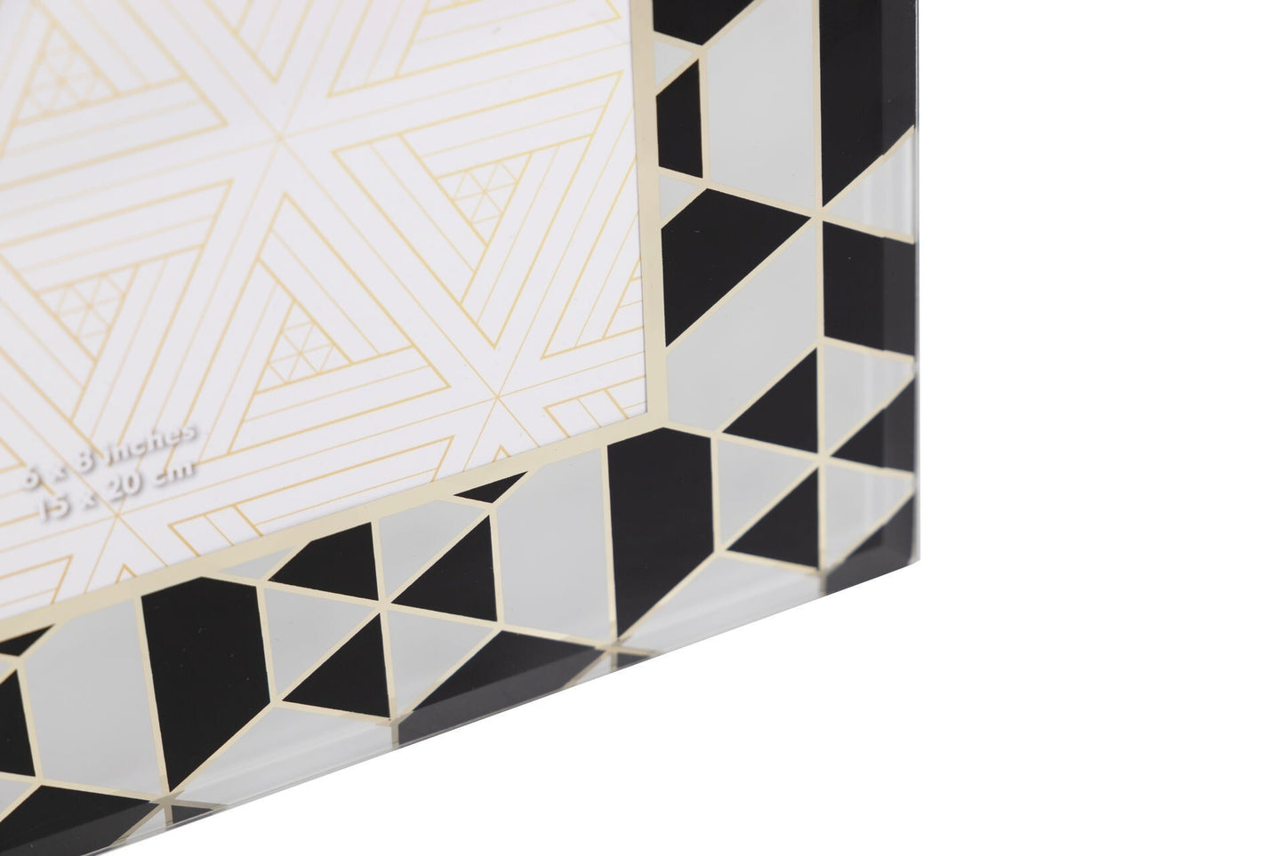 Moldura Geo branco e preto 20x15 cm