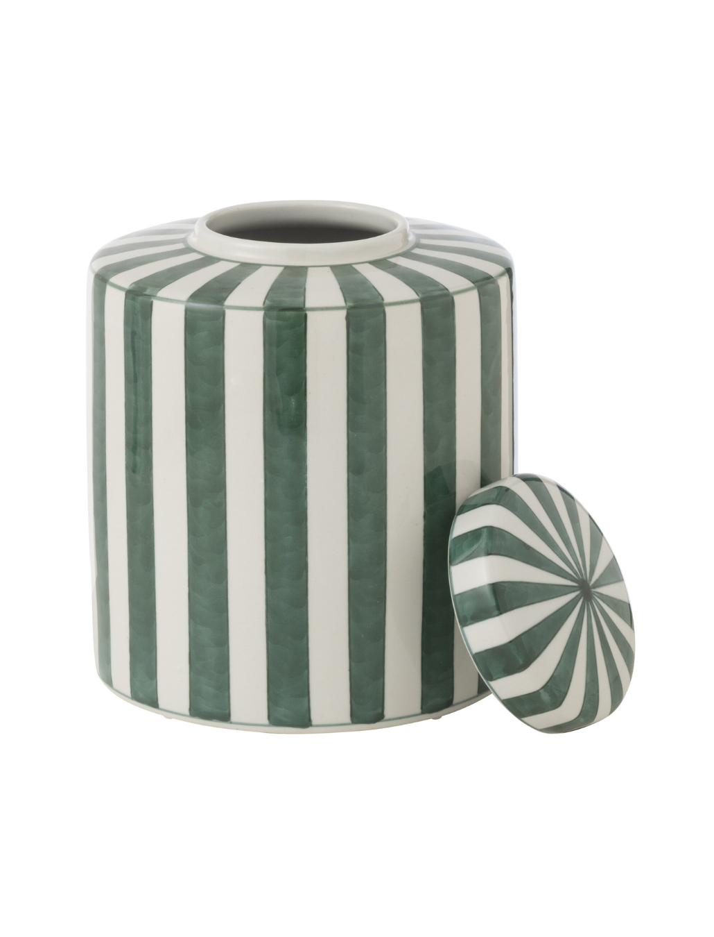 Pote Listra riscas branco e verde