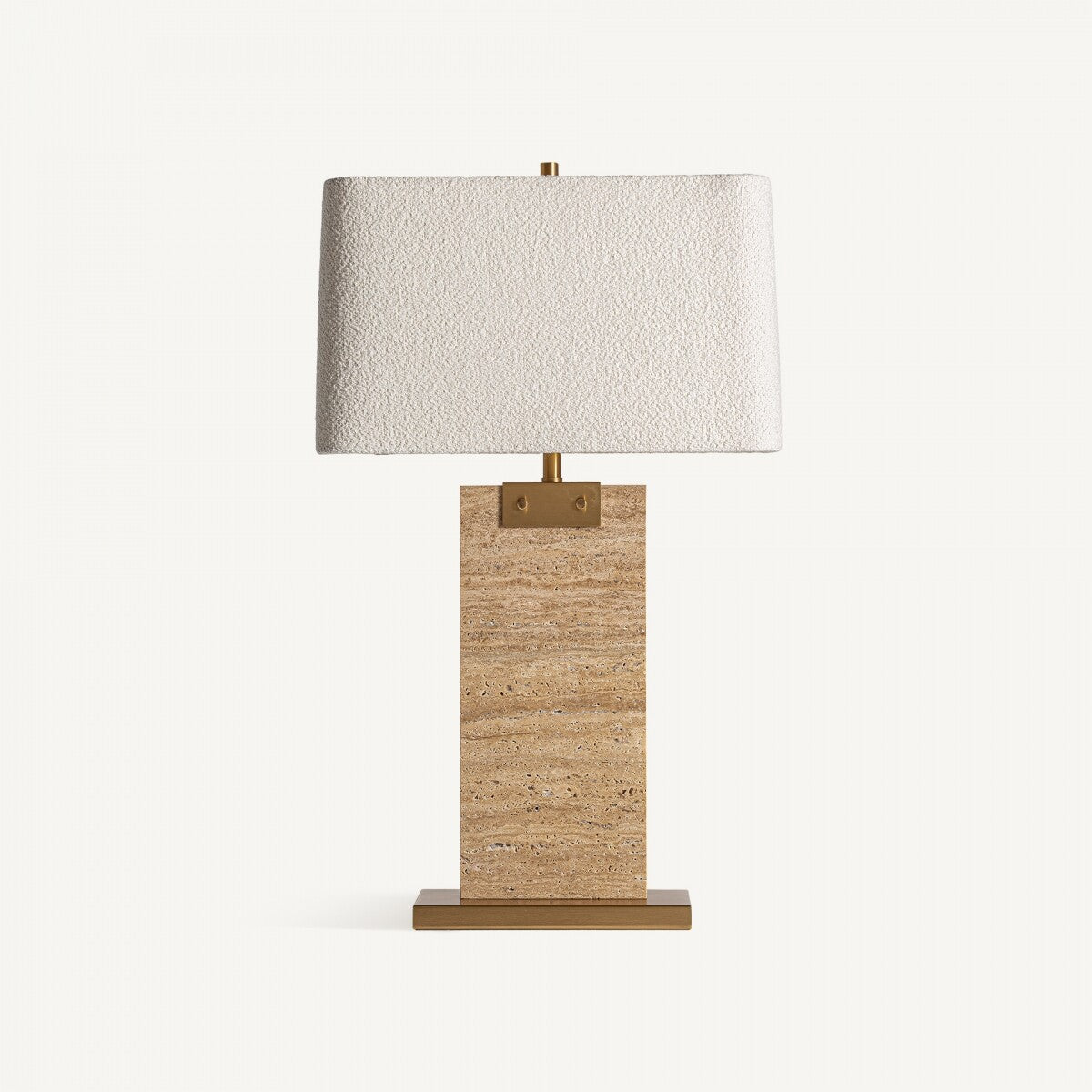 Candeeiro de mesa Mármore Travertino bege c/abajur