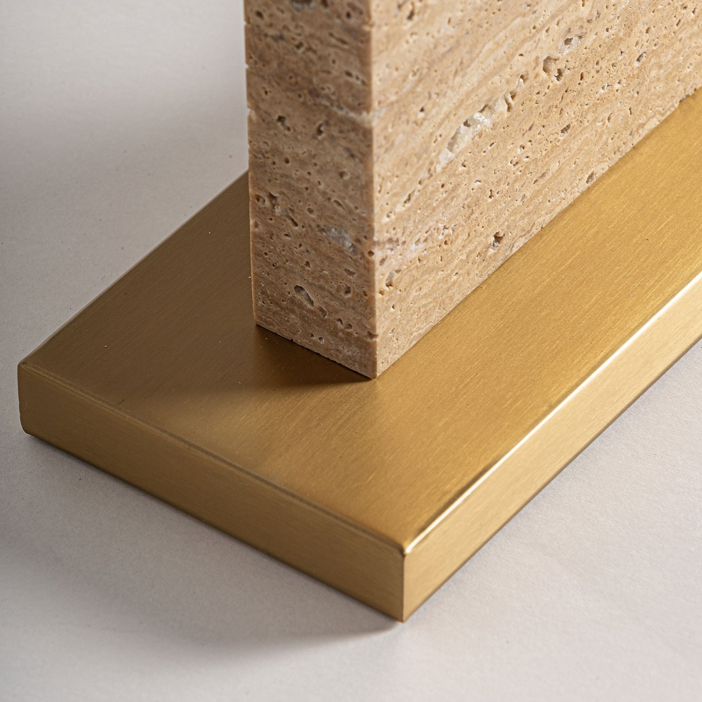 Candeeiro de mesa Mármore Travertino bege c/abajur