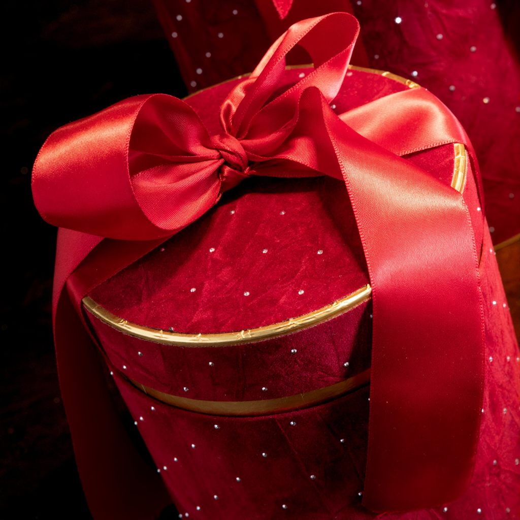 Caixas de veludo bordeaux, 3 uni.