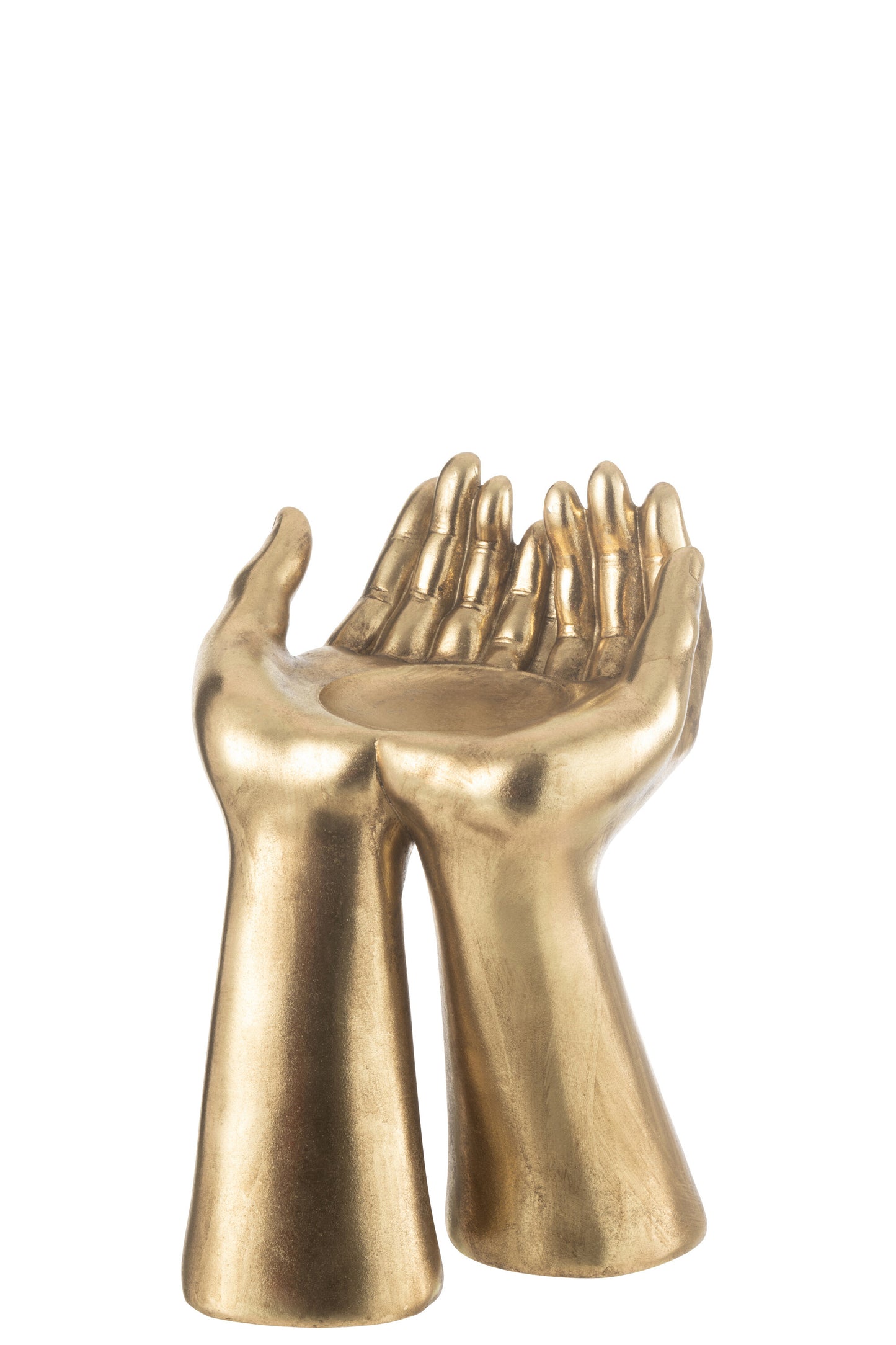 Escultura mãos douradas