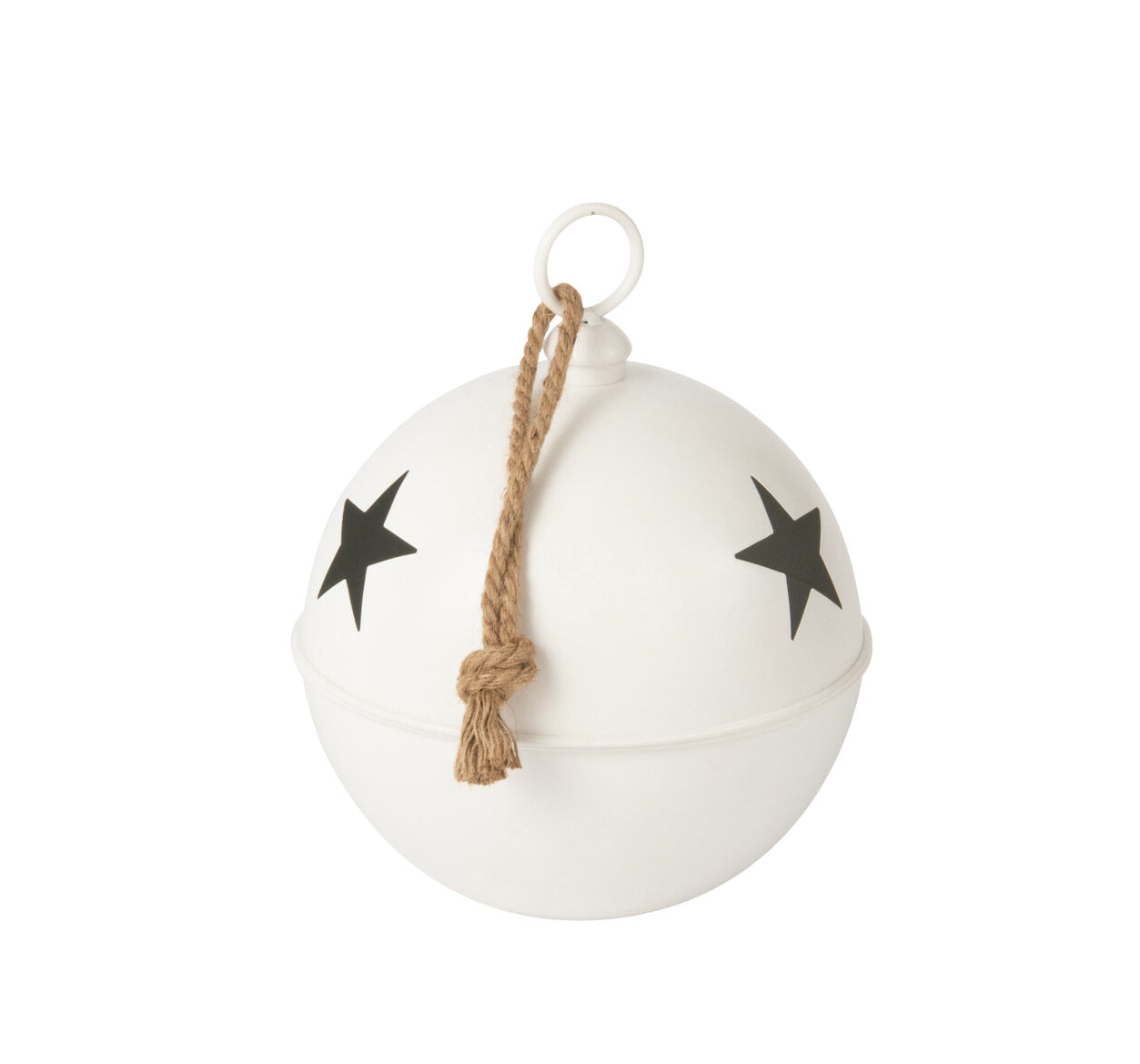 Bola de Natal XL em metal branco e guizo interior