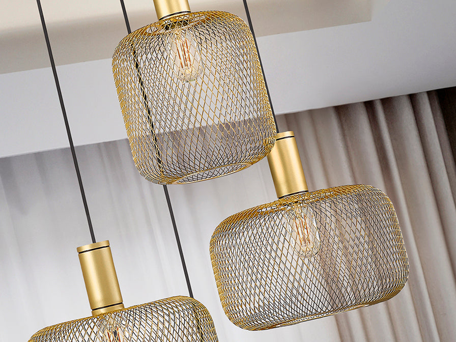 Candeeiro teto Osiris dourado 4L