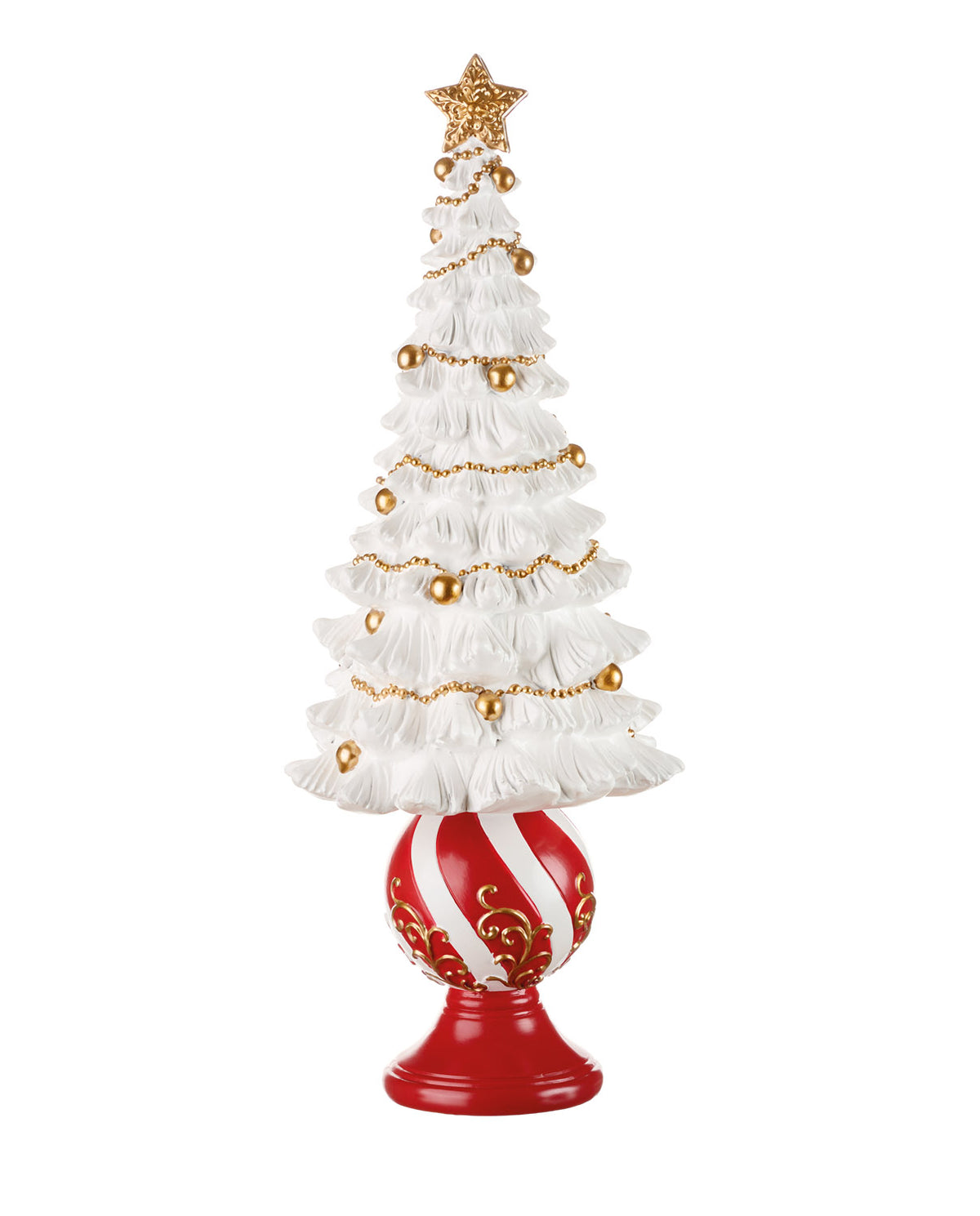 Árvore de Natal "Festa em vermelho" Branca, dourada e vermelho