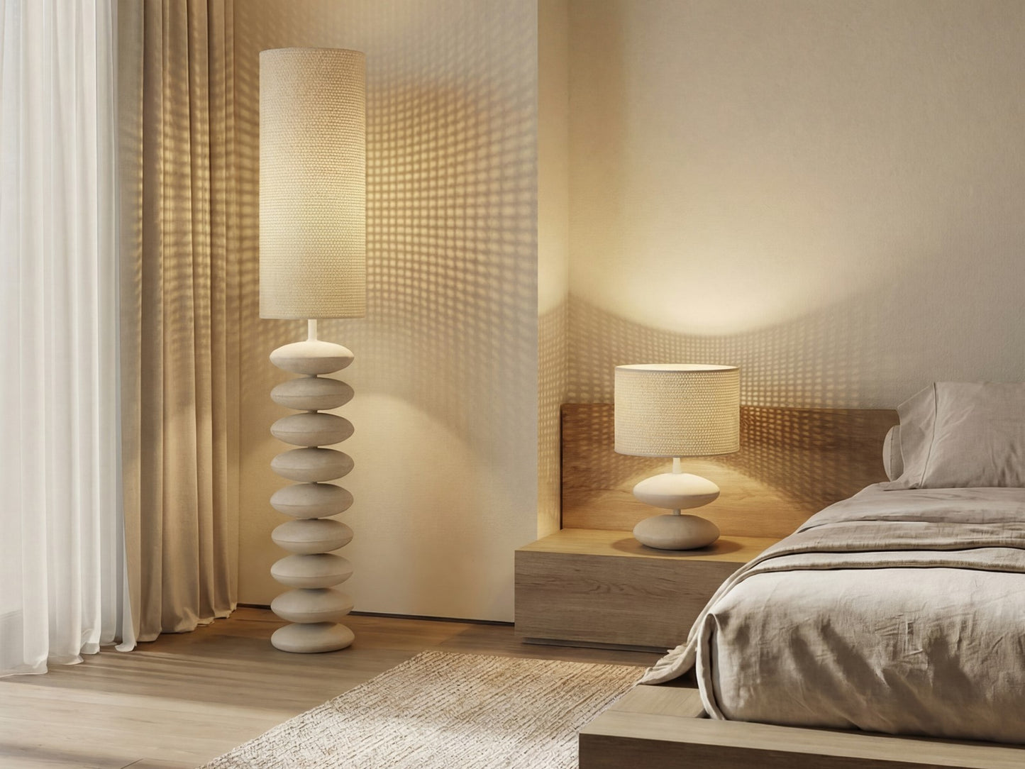 Candeeiro de pé Ulagiri bege