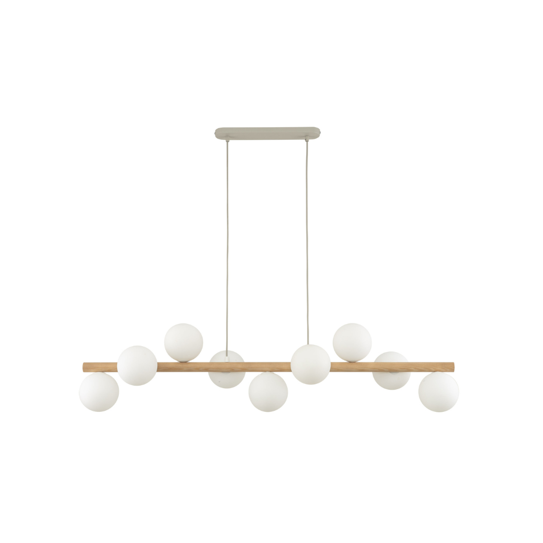 Descubra o candeeiro teto Estera Madeira 9L. Iluminação