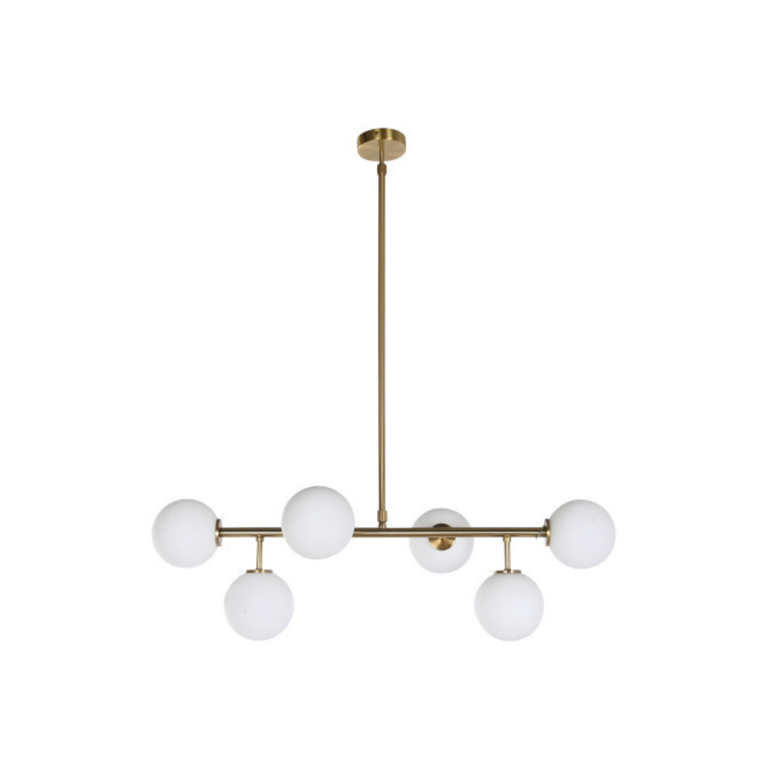 Candeeiro teto Seis dourado | Elegância e luz para interiores