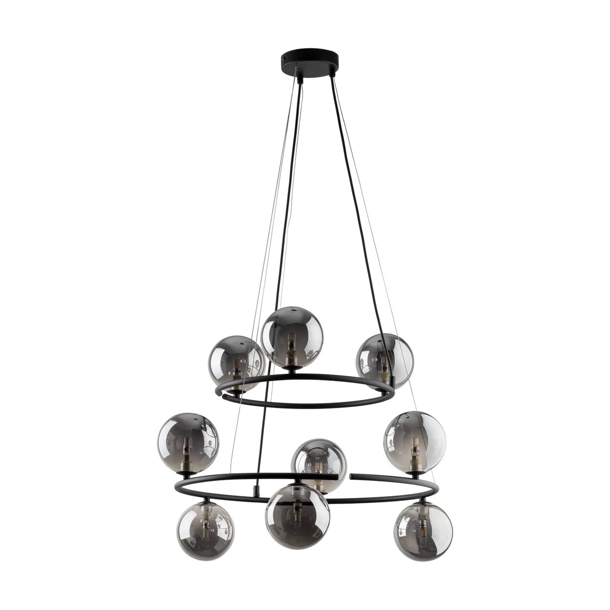 Candeeiro de teto Anabelle redondo 9L preto