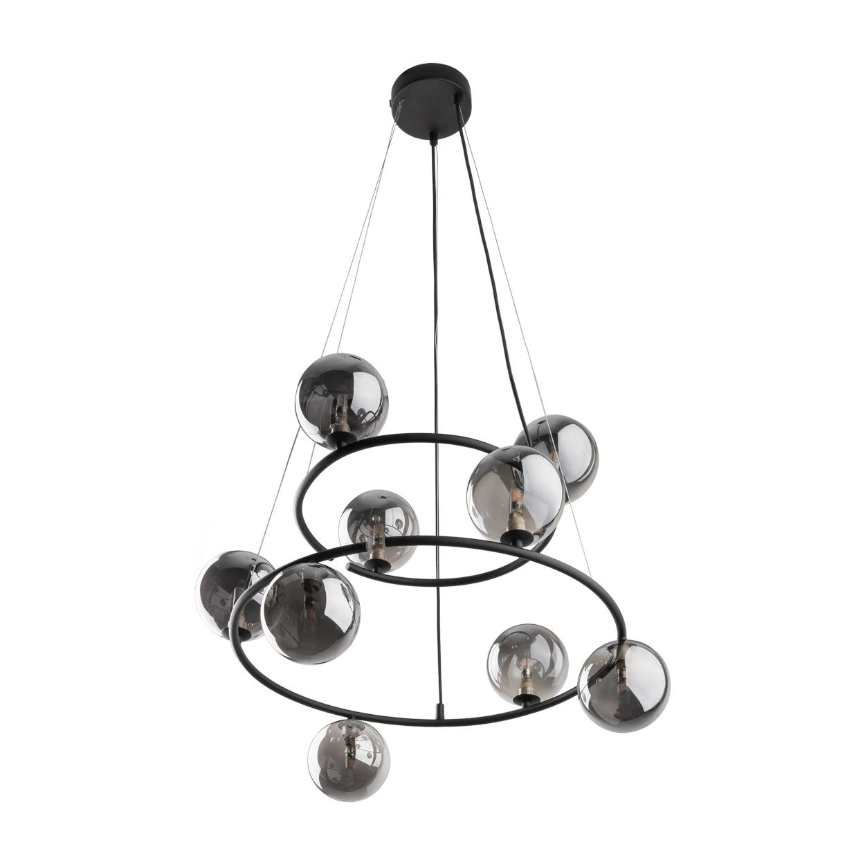Candeeiro de teto Anabelle redondo 9L preto