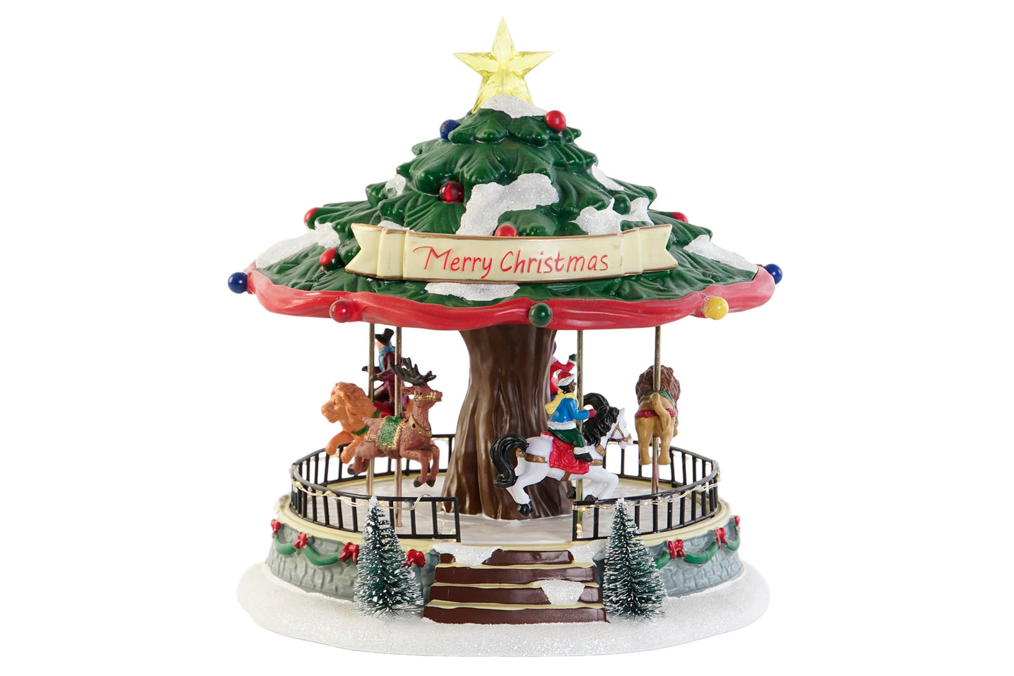Carrossel de Natal Movimento, Luz e Música 26cm