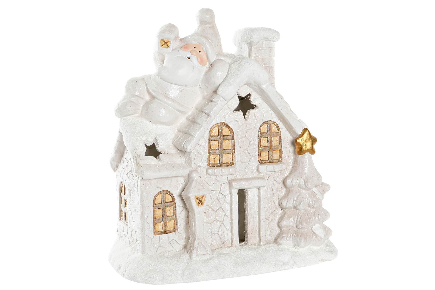 Casa de Natal branca para vela
