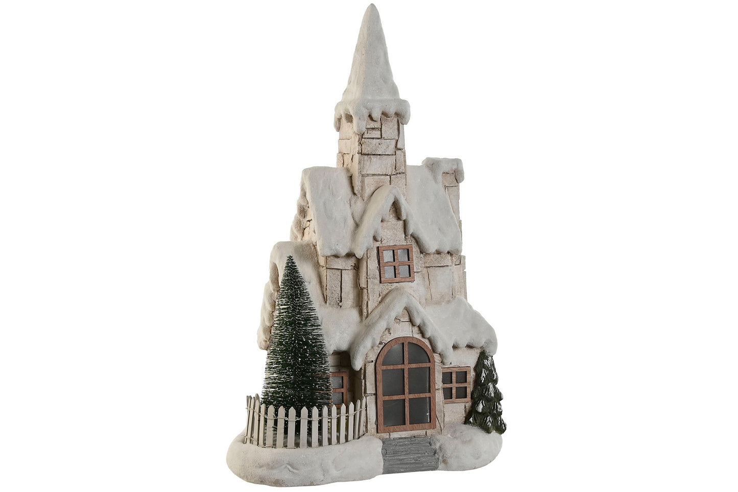 Casa de Natal branca iluminada LED
