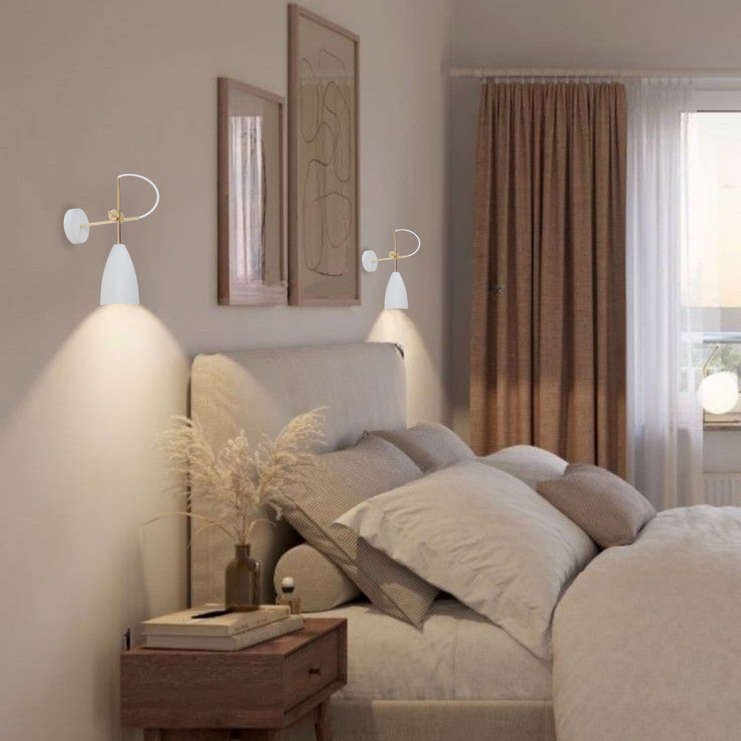 Manus weiße Wandlampe