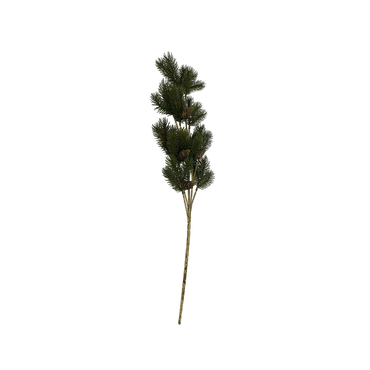 Ramo de Pinheiro Artificial com Pinhas Verde 66cm