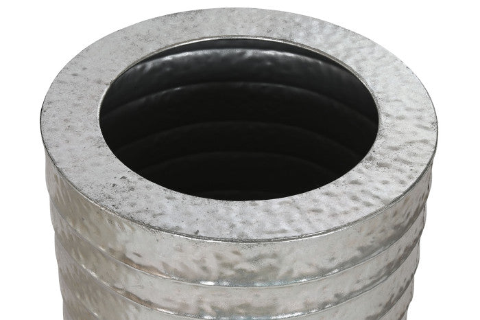 Vaso grande em metal prateado 88 cm