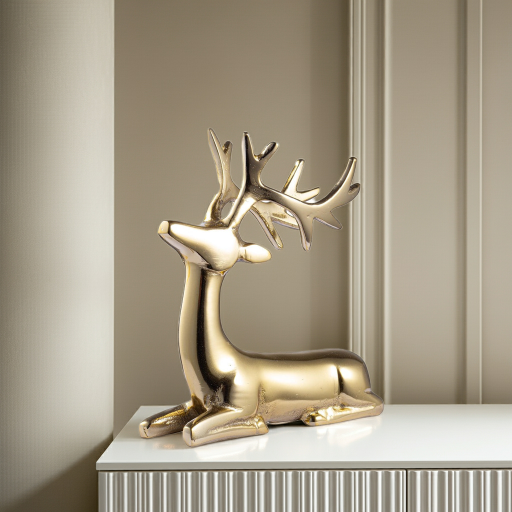 Escultura Rena Glower dourada