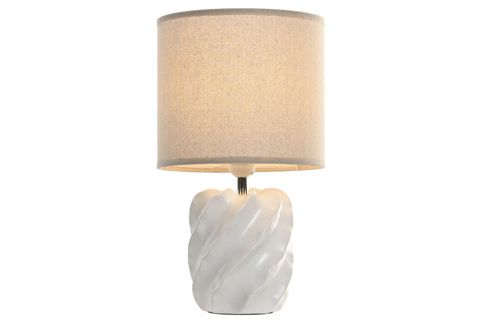 Candeeiro de mesa Twist branco e bege