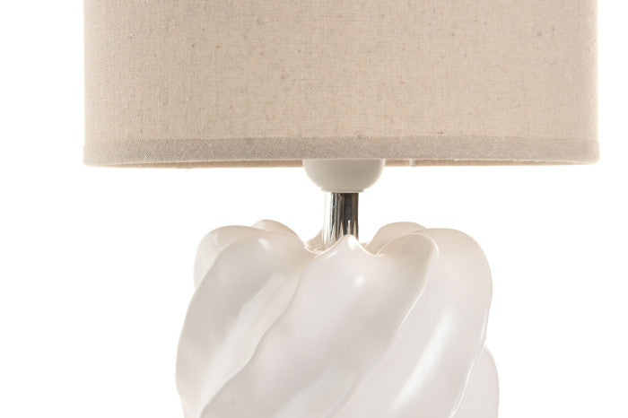 Candeeiro de mesa Twist branco e bege