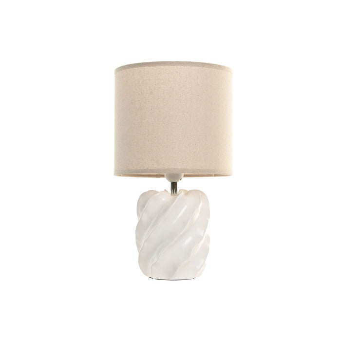 Candeeiro de mesa Twist branco e bege
