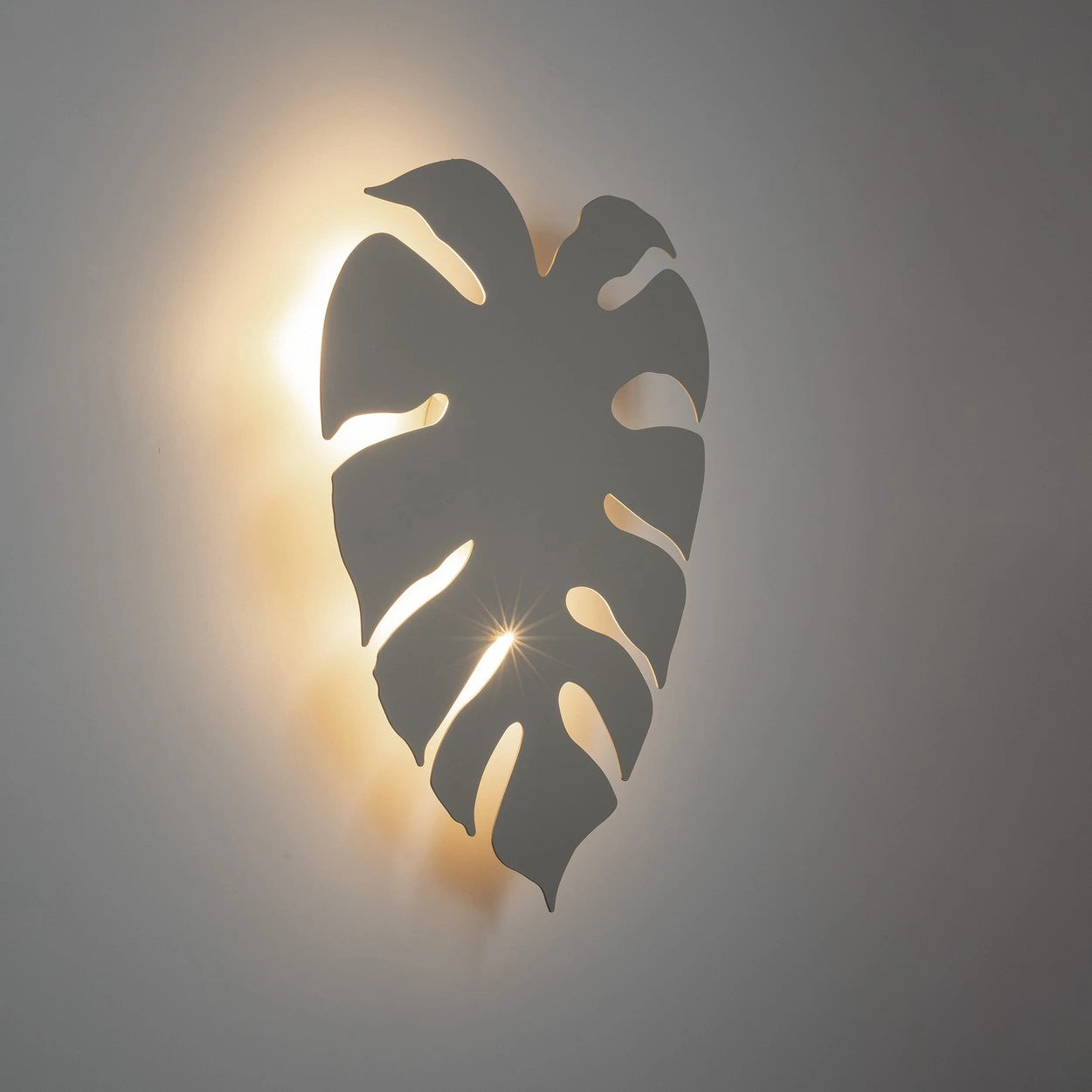Candeeiro de parede folha Monstera bege