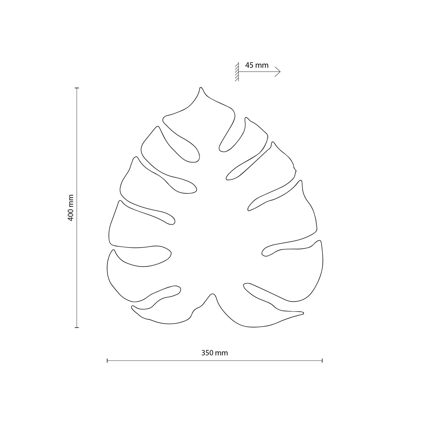 Candeeiro de parede folha Monstera bege