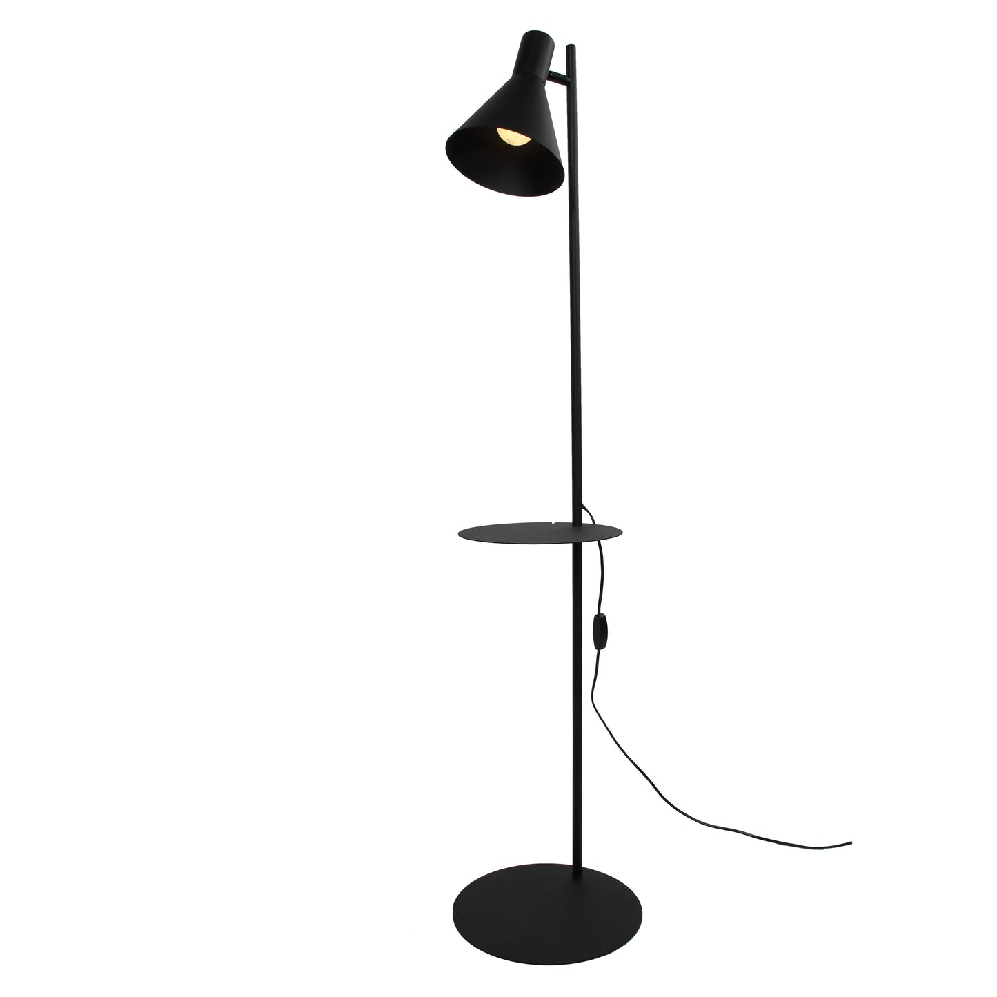 Candeeiro pé Jump com mesa de apoio preto