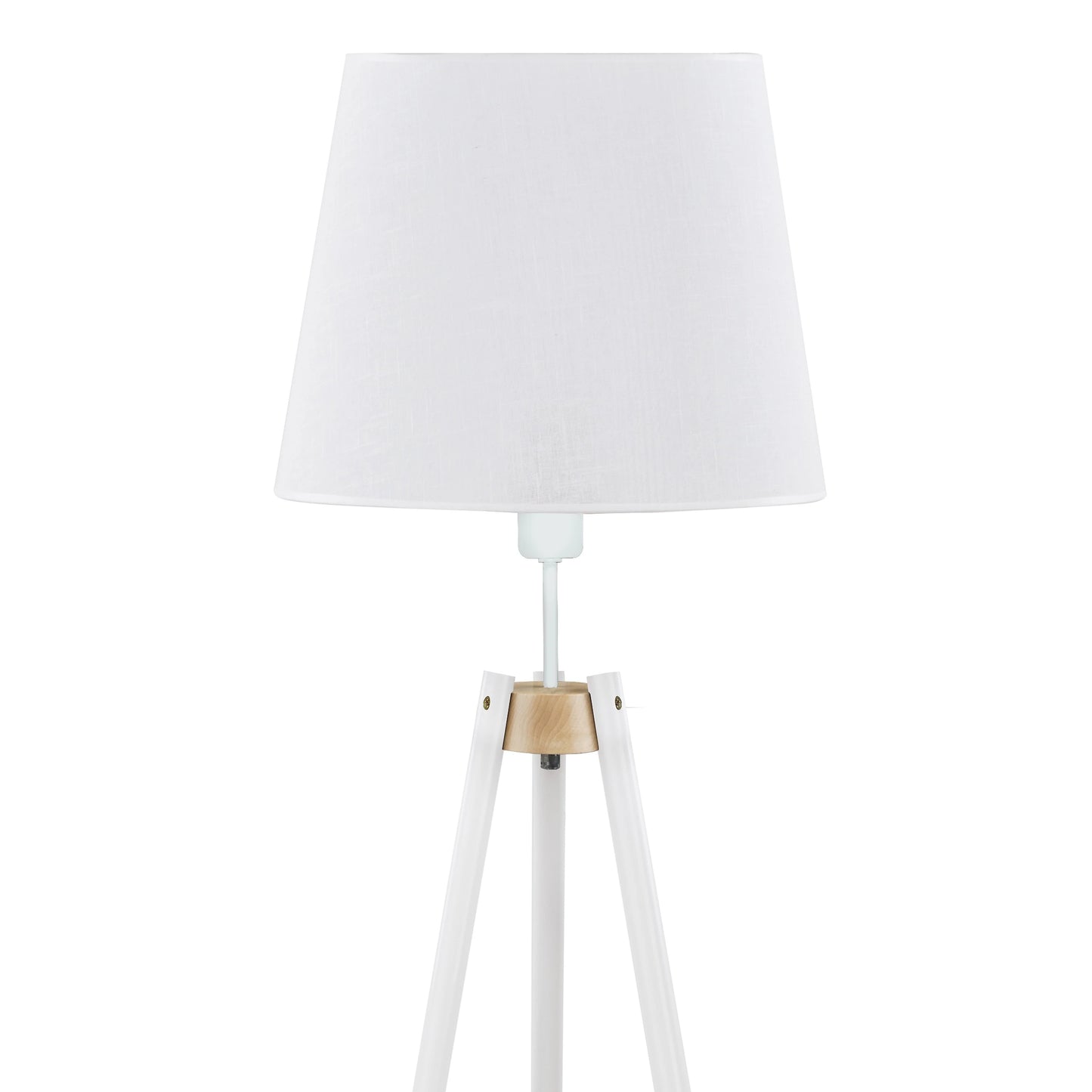 Candeeiro de pé Vaio com prateleira apoio madeira e branco