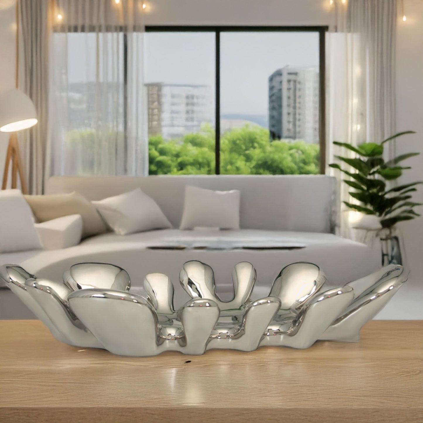 Centro de mesa Splash cromado
