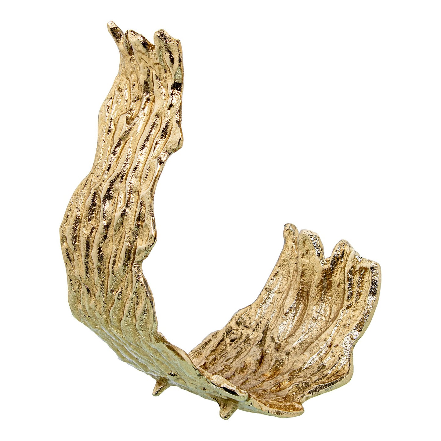 Escultura orgânica em dourado