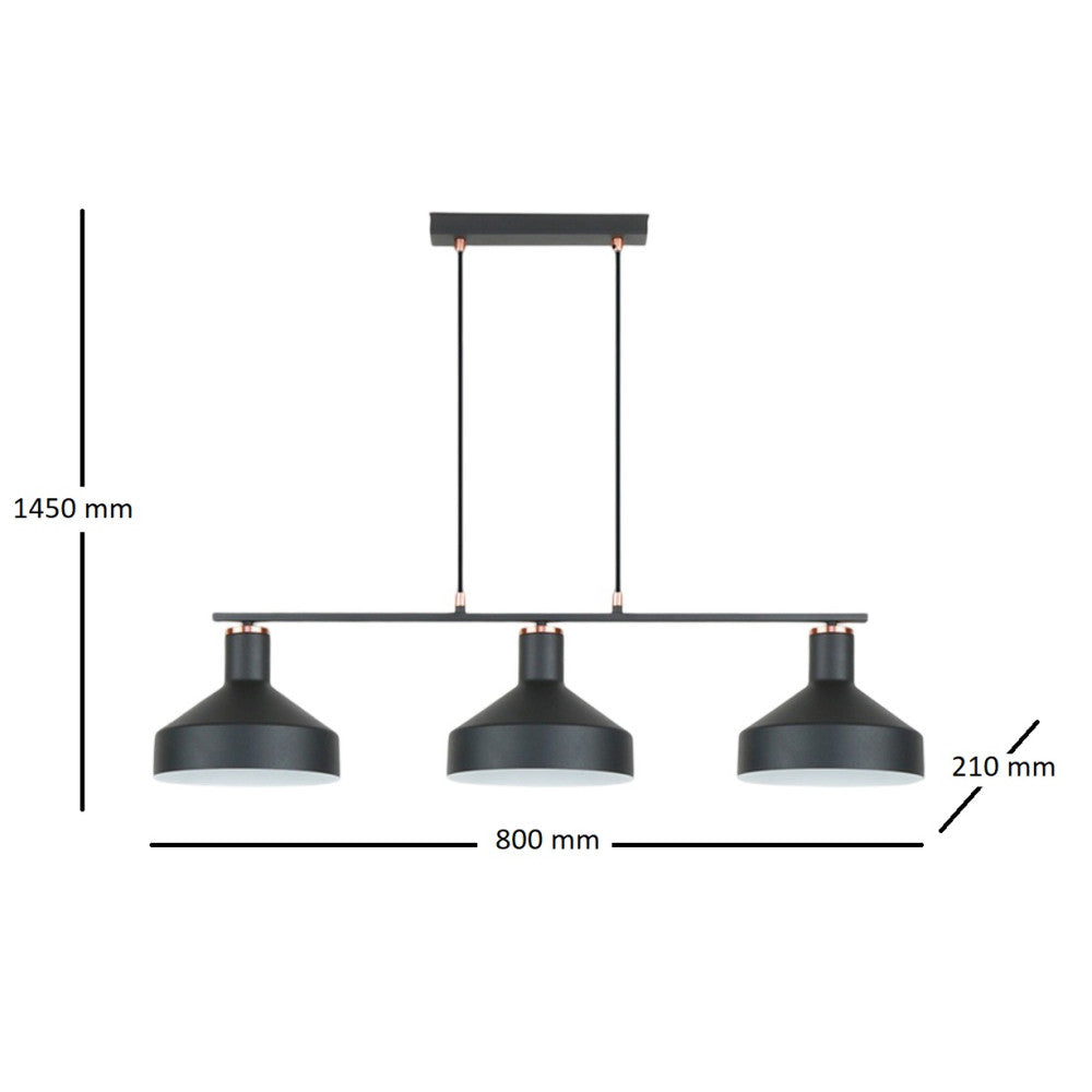Candeeiro teto Irias preto 3L
