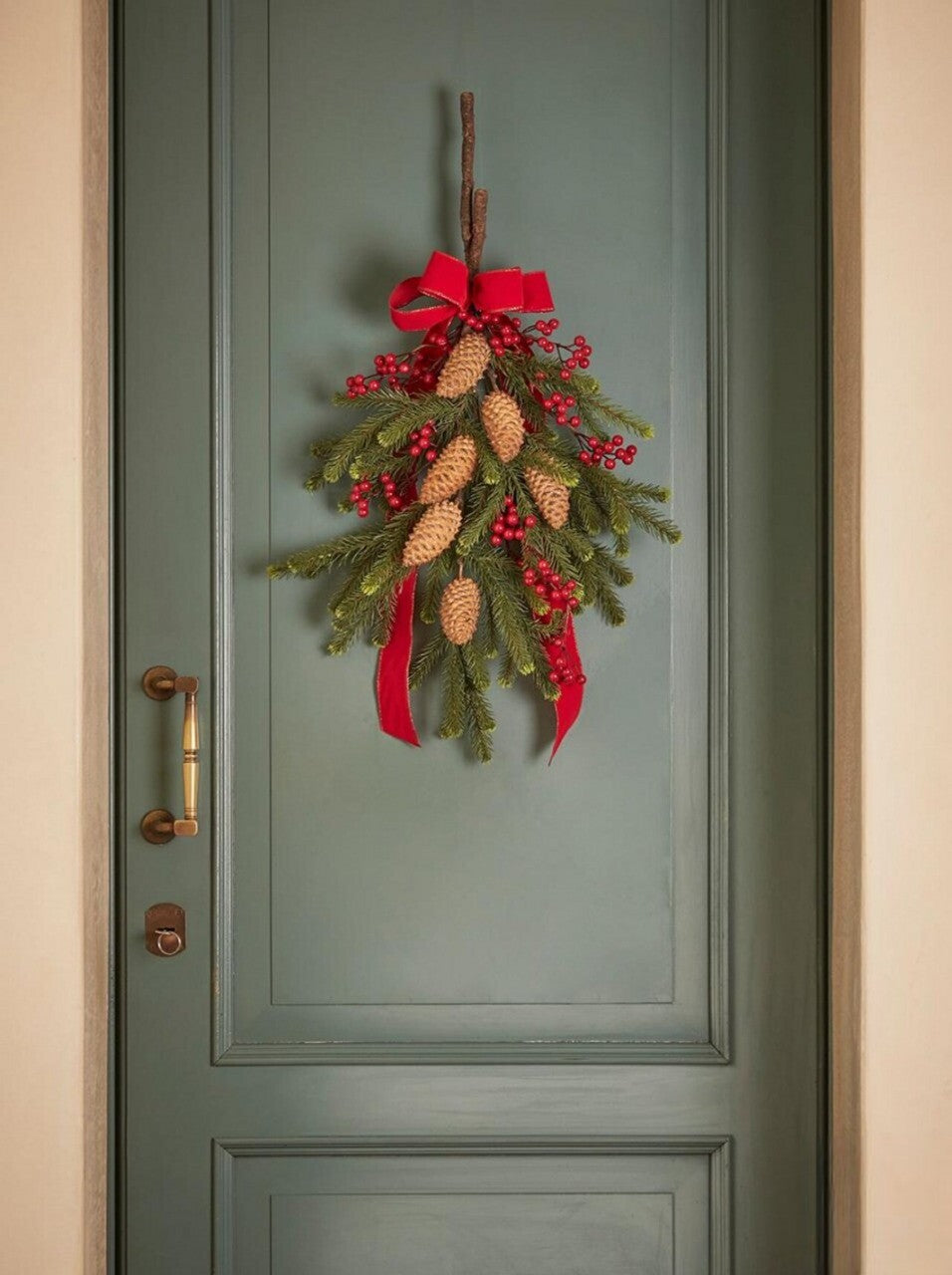 Roter Weihnachtszweig 58 cm