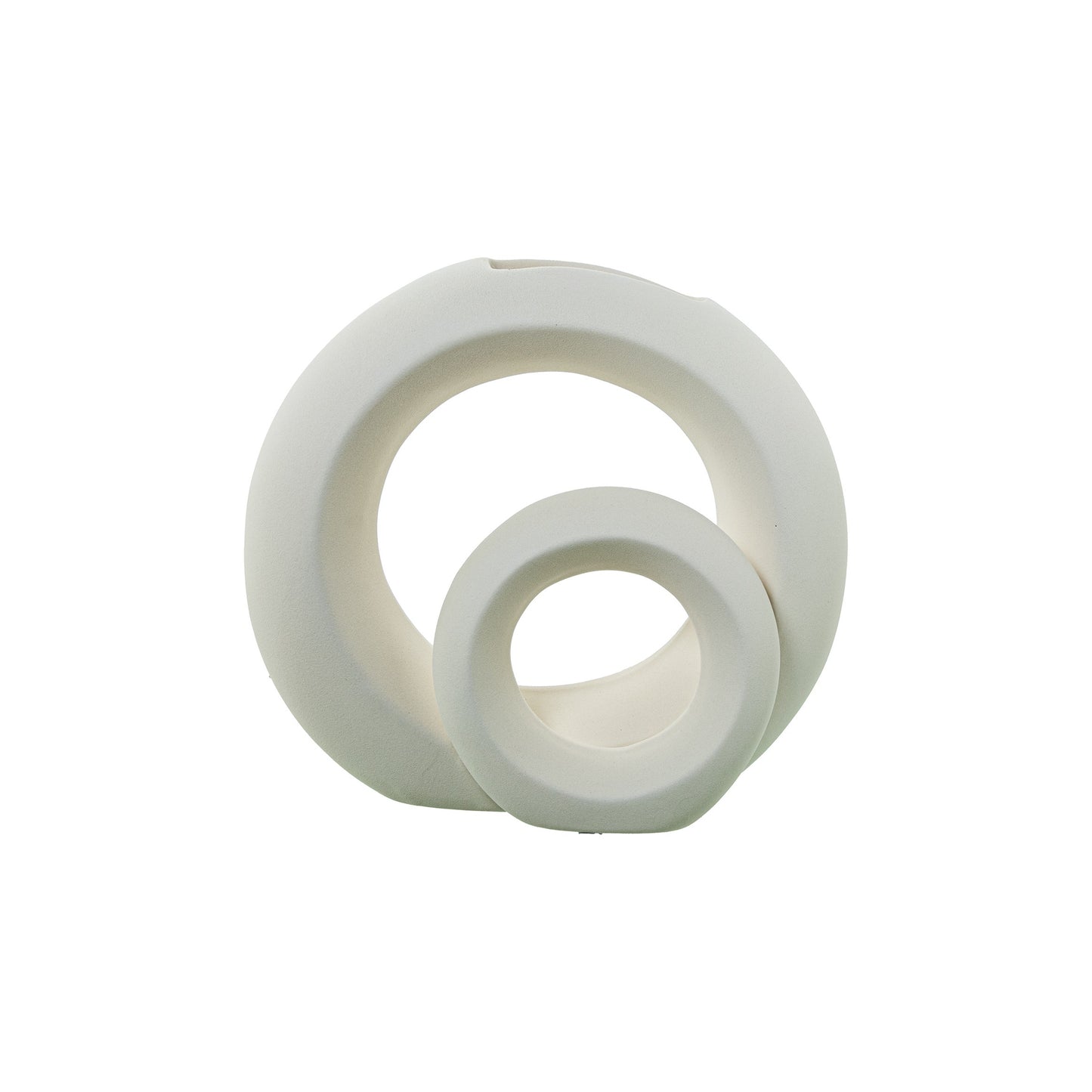 Jarra cerâmica creme com dois anéis