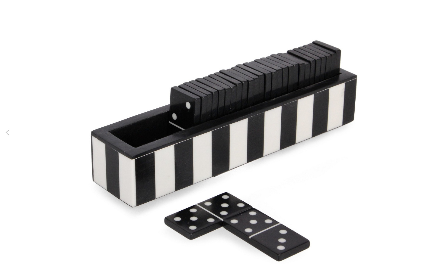 Jogo dominó riscas preto e branco