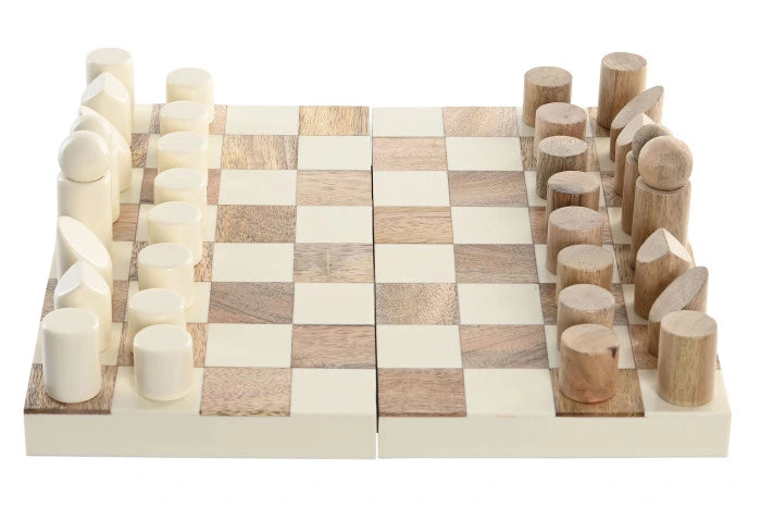 Caixa Jogo Xadrez madeira e branco