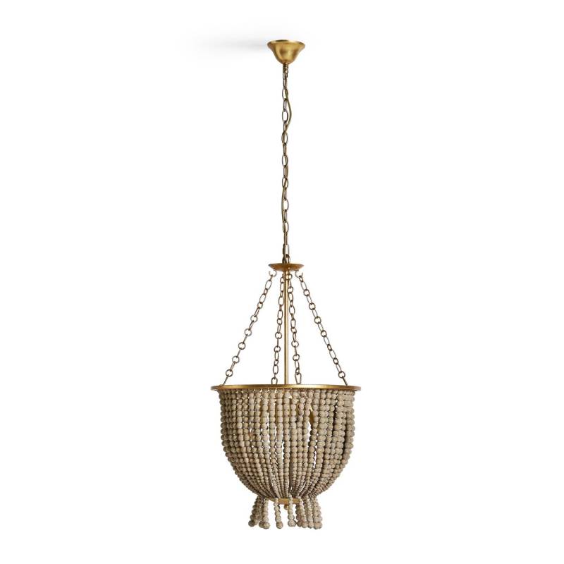 Candeeiro teto Vintage Design dourado e madeira