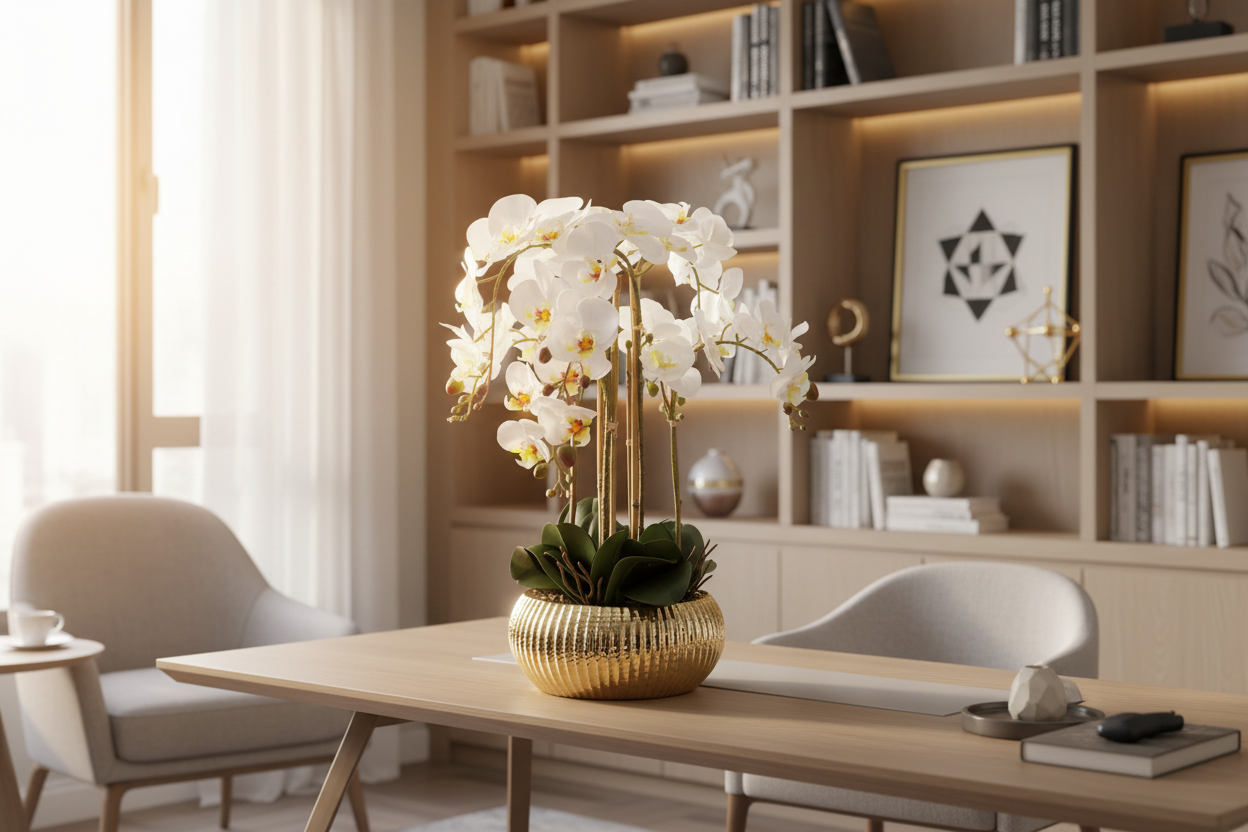 Orquídea Real Touch em escritório