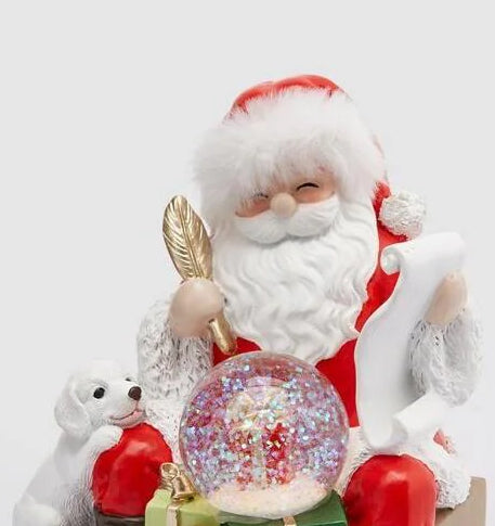 Pai Natal com globo de neve e carta