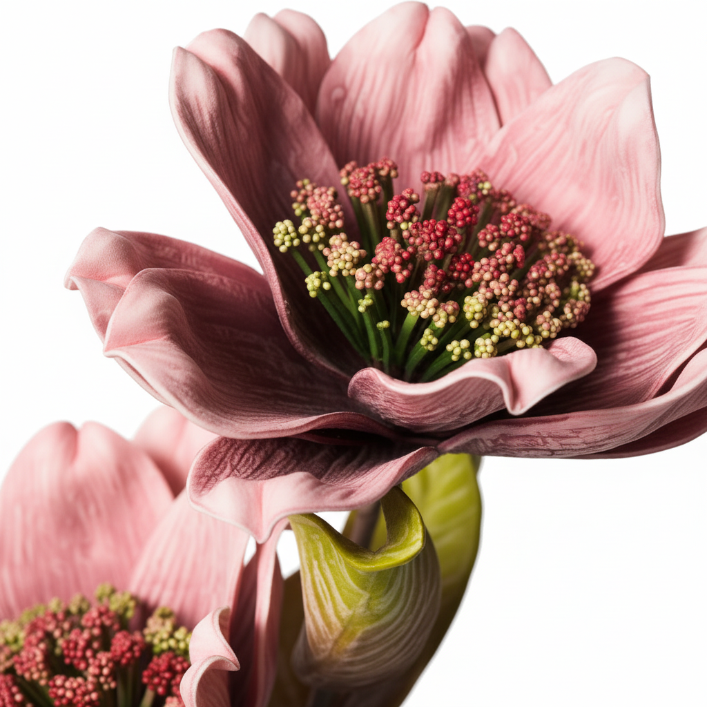 Pormenor dupla magnólia rosa