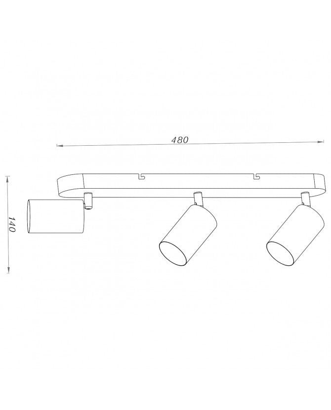 Projetor Andy c/3 focos dourado
