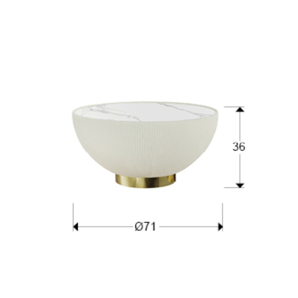 Mesa de centro Candy branco e dourado