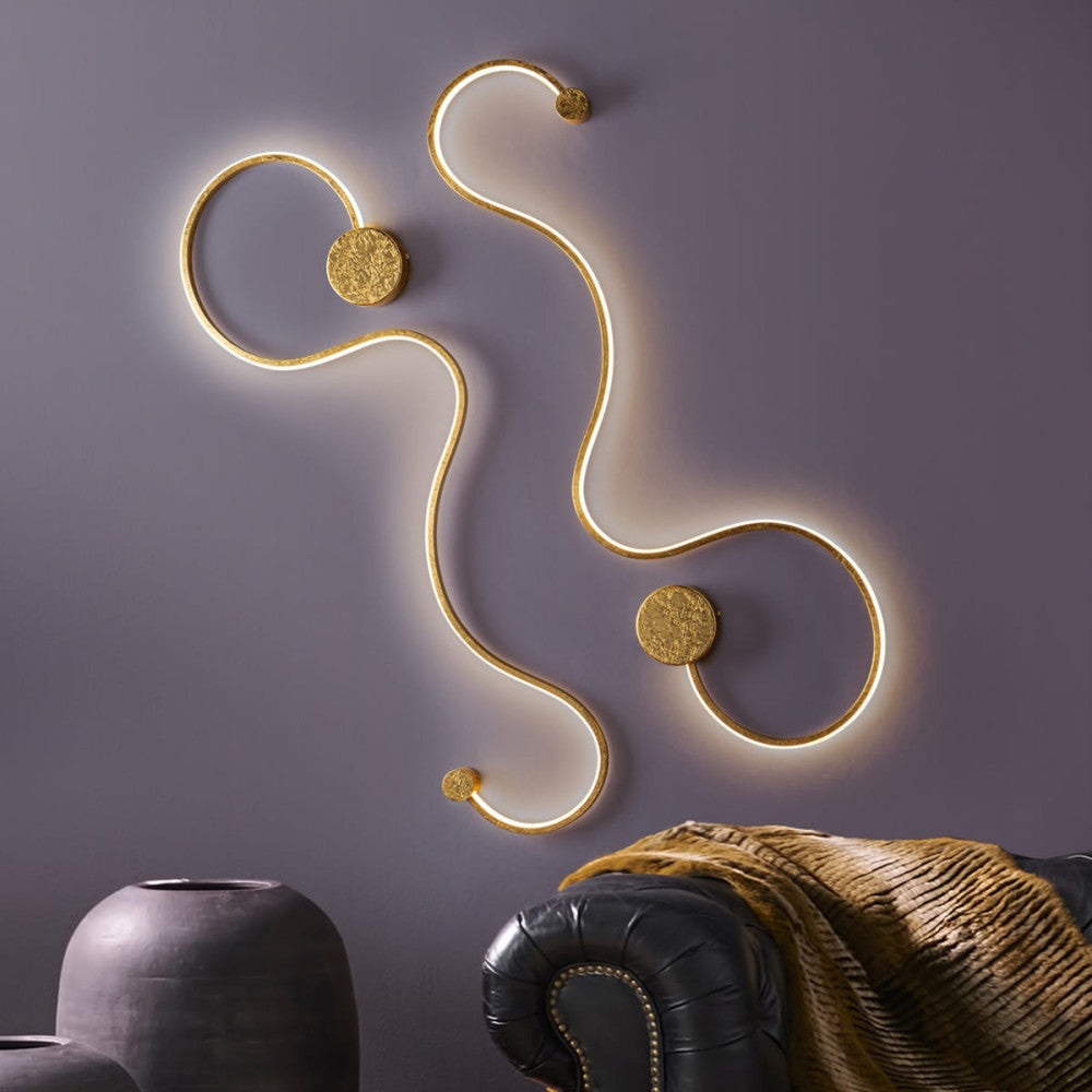 Candeeiro parede Grafos dourado