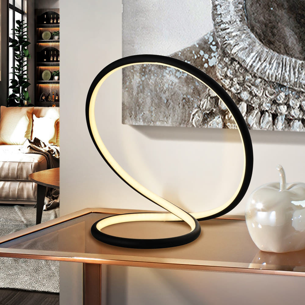 Schwarze Infinity Tischlampe