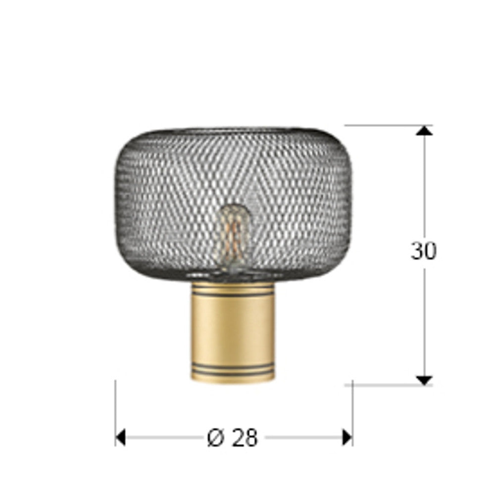 Candeeiro de mesa Osiris preto e dourado