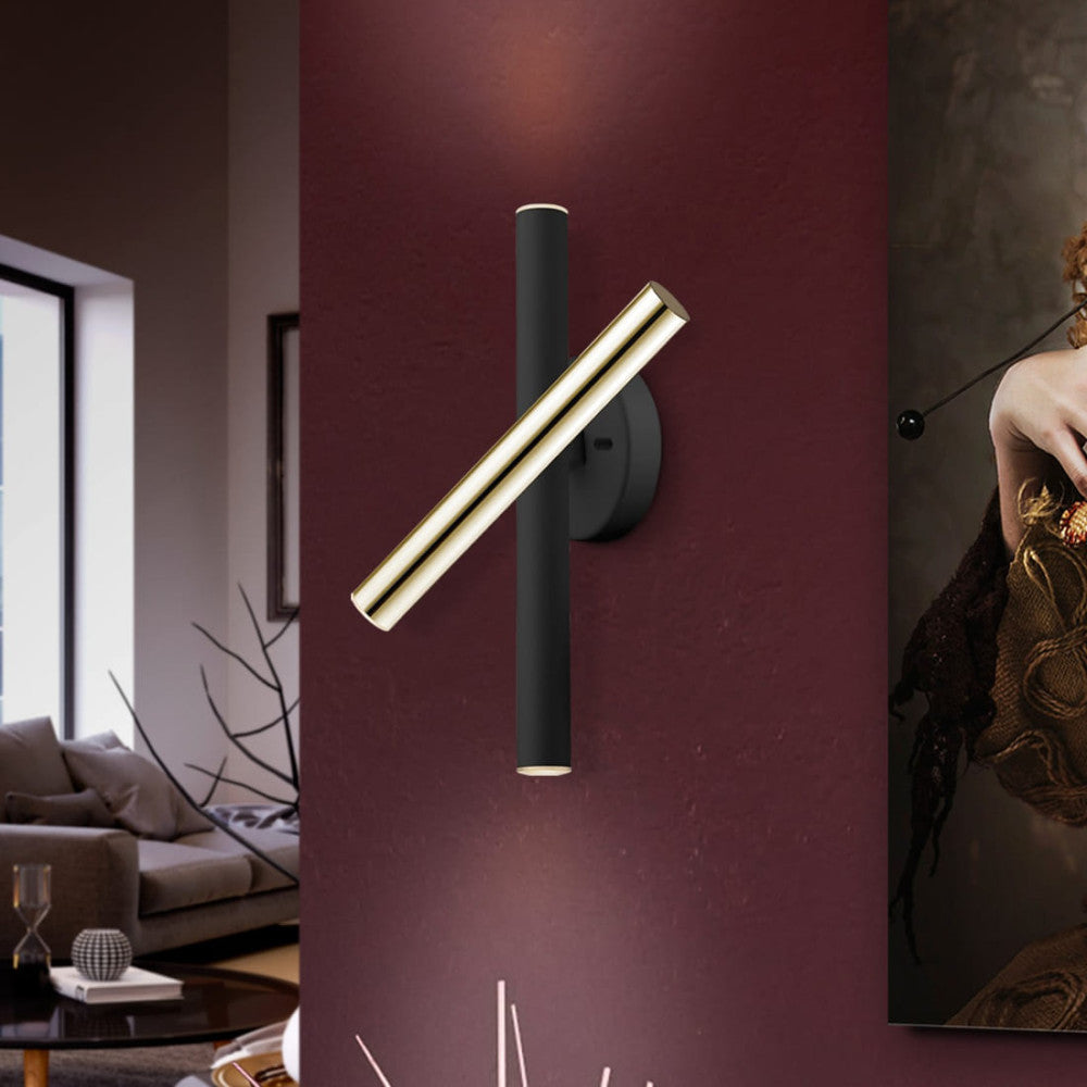 Wandlampe Rods 3L Schwarz & Gold