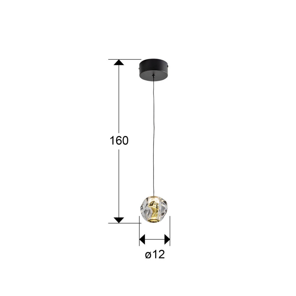 Candeeiro teto Zaria 1L dourado preto