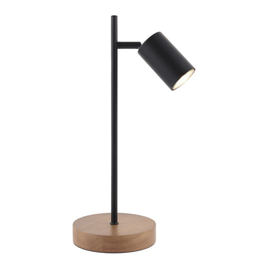 Candeeiro de secretária Pireo madeira e preto