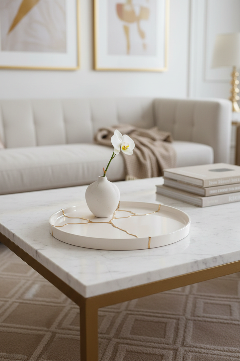 Tabuleiro branco e dourado - outra perspectiva